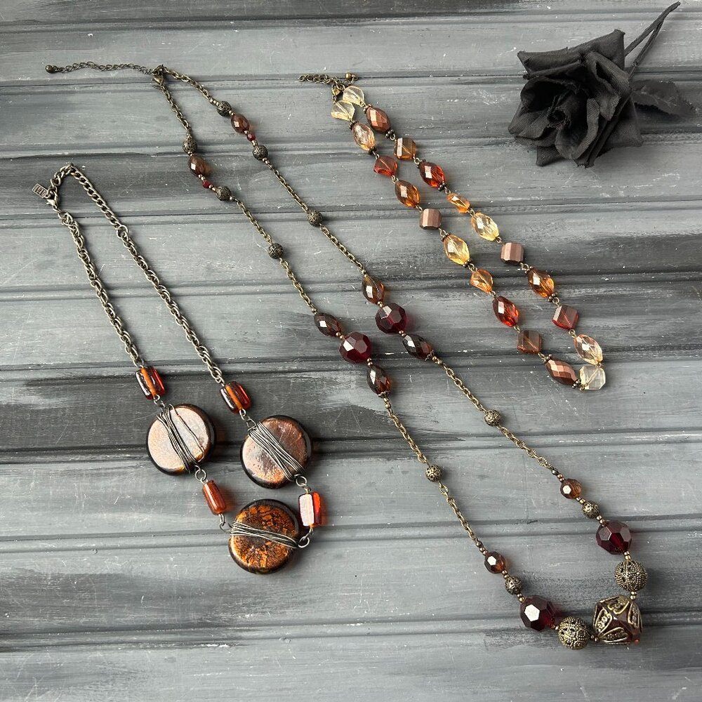 Lot of Brown Necklaces